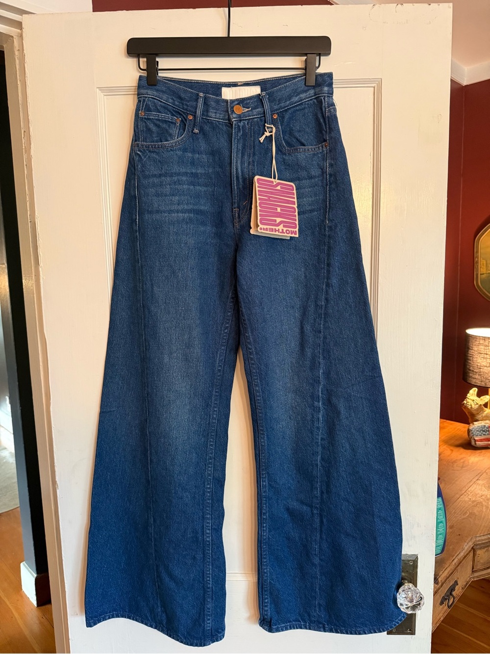 MOTHER High-Rise Wide Leg Jeans Lemon Twist. Color-Yes Chef - Picture 3 of 5